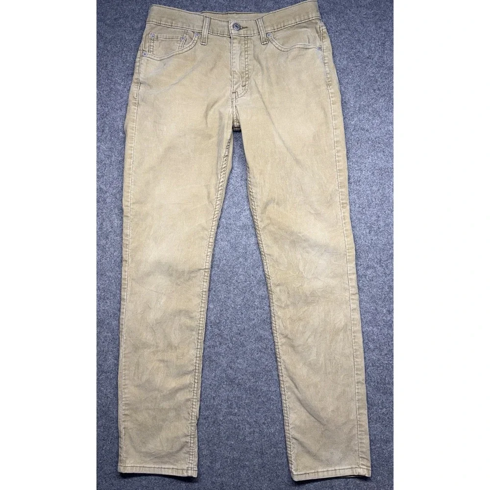 Levis 511 Corduroy Slim Fit Mens 32x32 Pants Khaki Tan 5 Pocket Casual Preppy